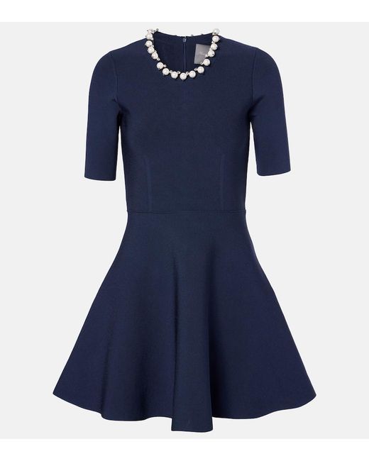 Monique Lhuillier Blue Embellished Minidress