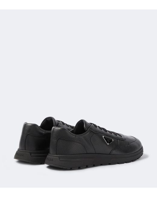 Prada Black Prax 2.0 Leather Sneakers for men