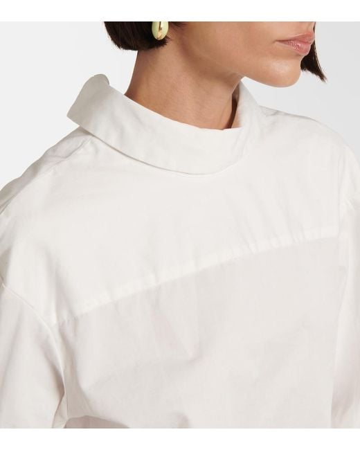 Dries Van Noten White Cotton Poplin Minidress
