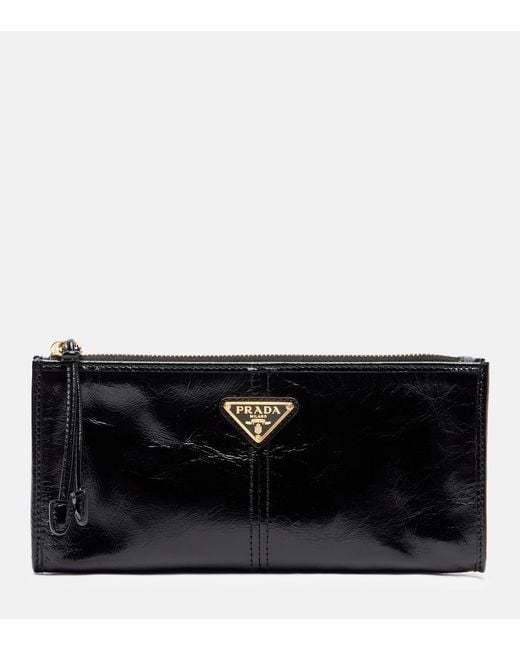 Prada Black Logo Leather Pouch