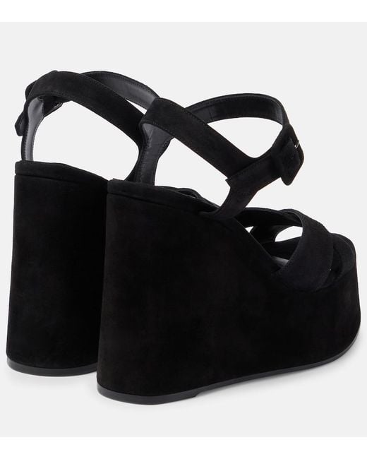 Christian Louboutin Black Supramariza 130 Suede Wedge Sandal