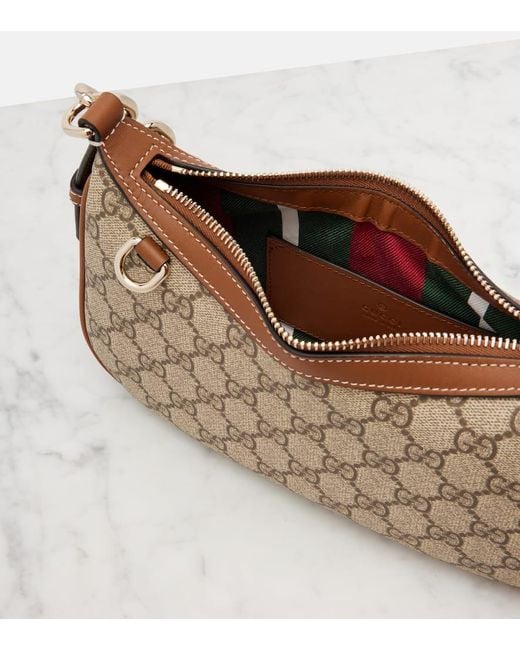 Gucci Gray Schultertasche Emblem Gg Small Aus Canvas