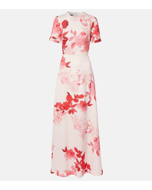 Monique Lhuillier Pink Floral Gown