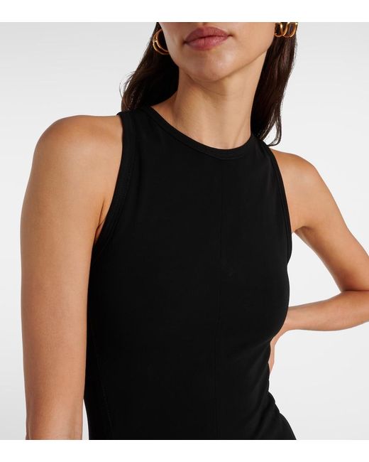 Victoria Beckham Black Colorblocked Jersey Midi Dress