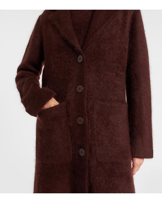 Dorothee Schumacher Purple Fluffy Statement Wool-Blend Coat