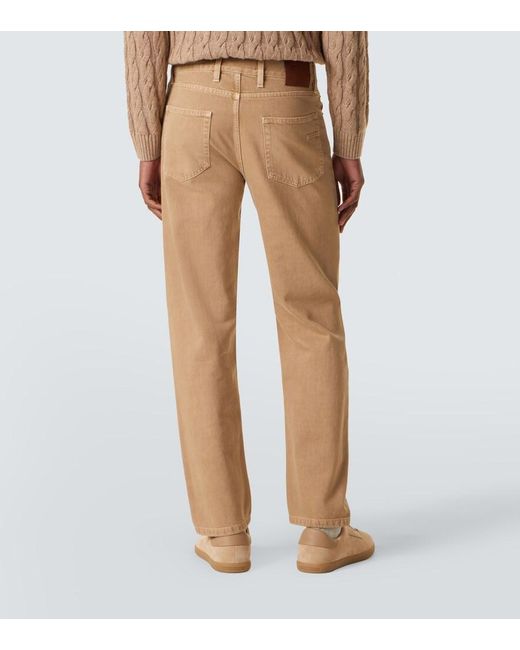 Zegna Natural Roccia Cotton Straight Pants for men