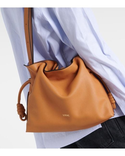 Loewe Brown Flamenco Large Leather Clutch
