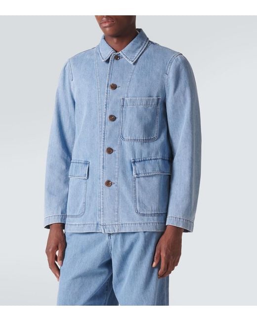 Dries Van Noten Blue Denim Overshirt for men