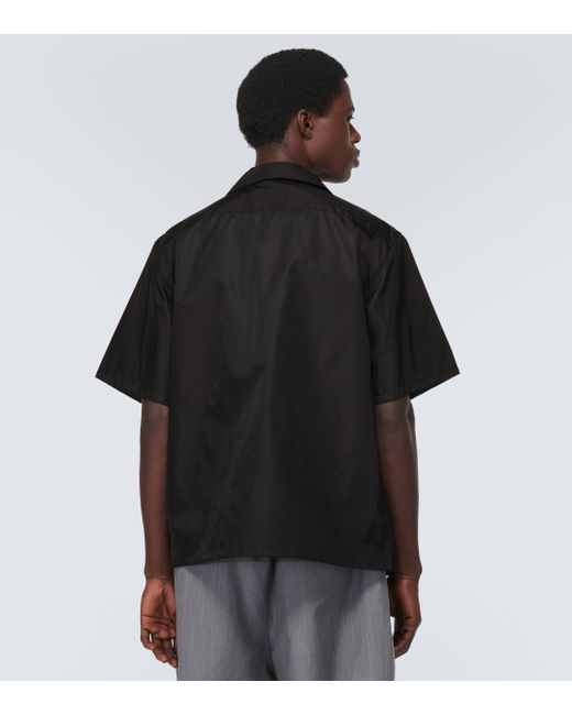 Prada Black Re-nylon Bowling Shirt for men