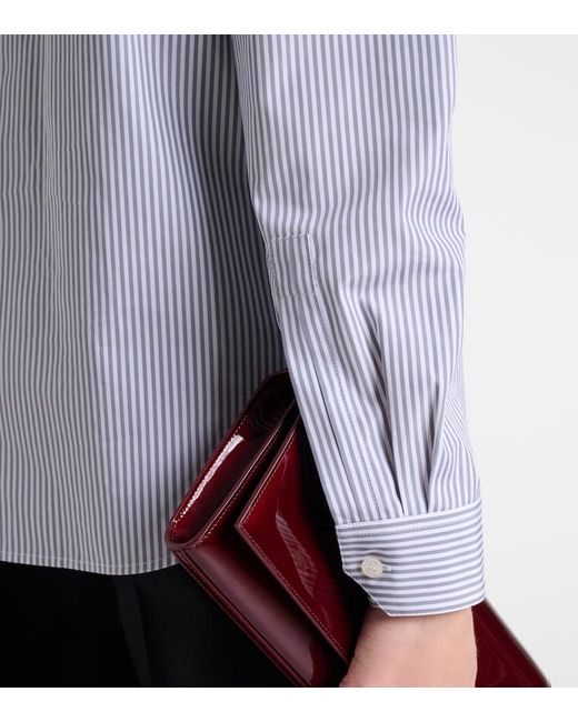 Saint Laurent Blue Striped Cotton Poplin Shirt
