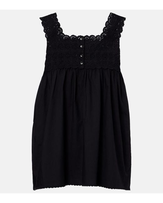 Posse Black Ezra Broderie Anglaise Cotton Top