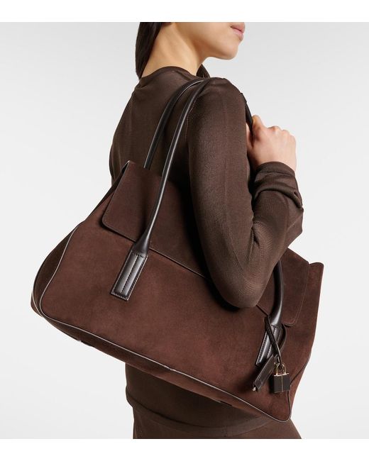 Tom Ford Black Large Suede Shoulder Bag