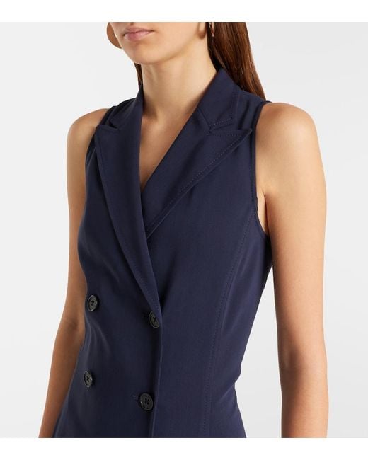 Ralph Lauren Blue Alecia Cotton-Blend Midi Dress