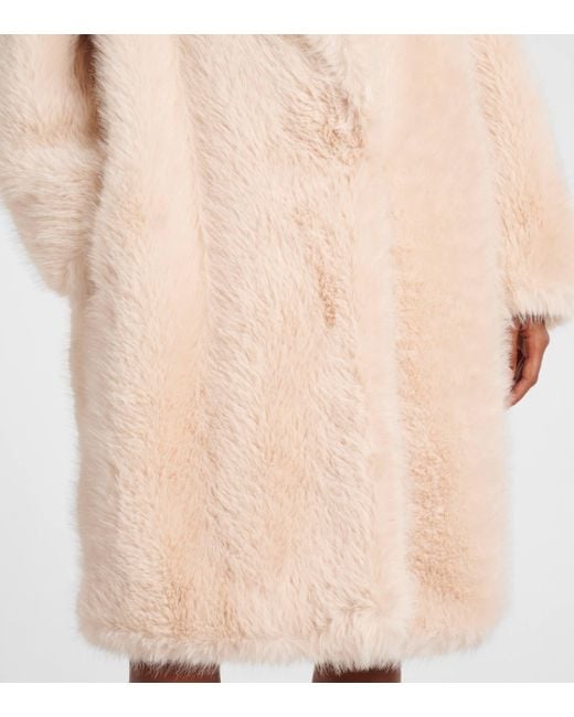 Sportmax Natural Manico Faux Fur Coat