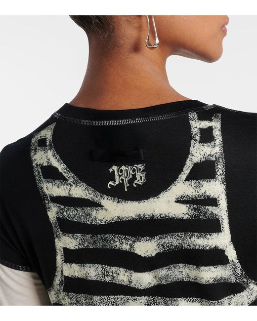Jean Paul Gaultier Black Bedrucktes Maxikleid Aus Jersey