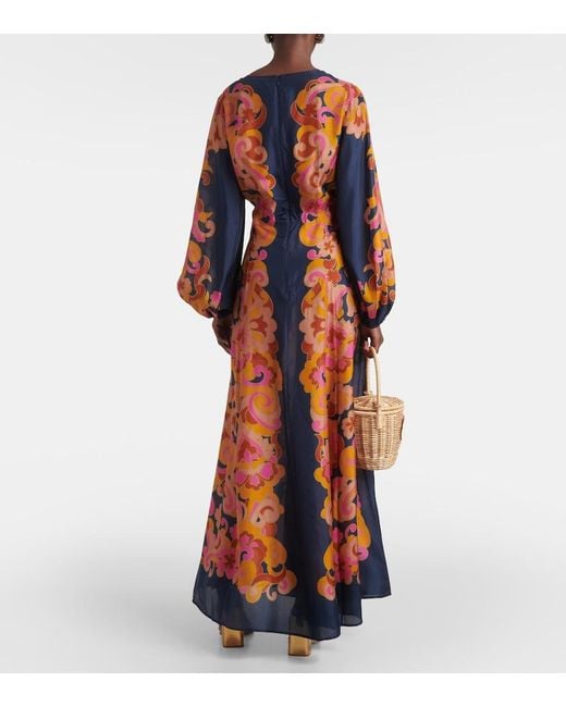 Zimmermann Red Acadian Printed Silk Maxi Dress