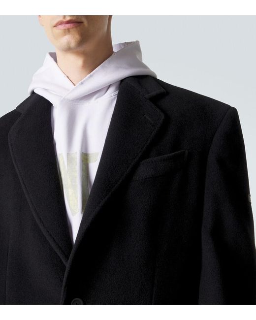 Balenciaga Black Wool Coat for men