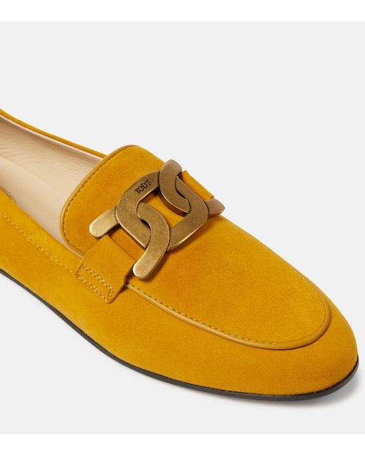 Tod's Yellow Kate Suede Loafers