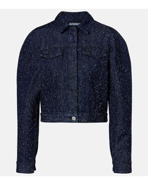Jacquemus Blue Ovalo De-Nimes Embroidered Denim Jacket