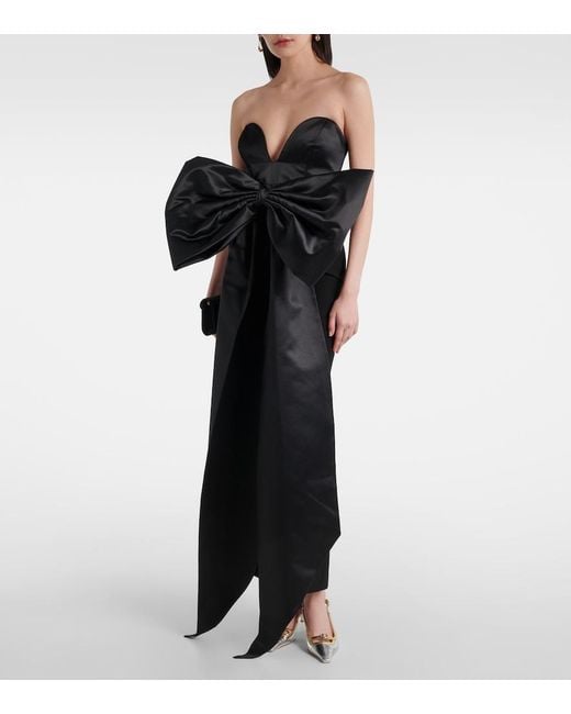 The New Arrivals Ilkyaz Ozel Black Strapless Maxi Dress