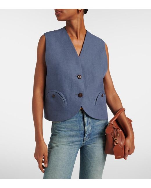 Blazé Milano Blue Gliss Linen Vest