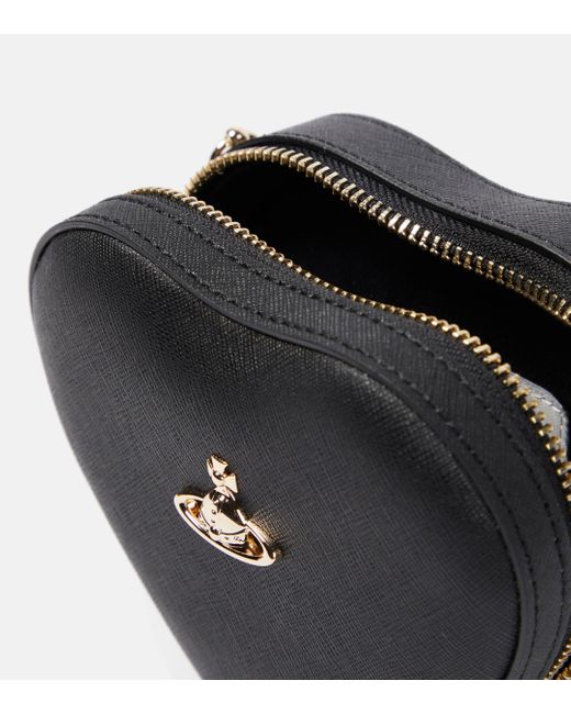 Vivienne Westwood Black Heart Mini Faux Leather Crossbody Bag