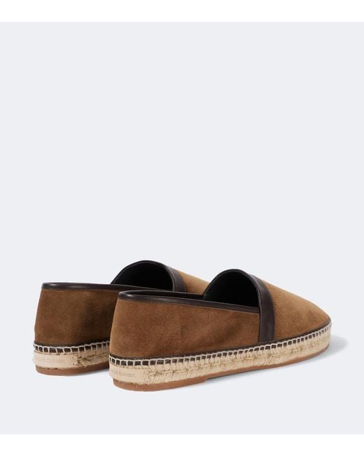 Manolo Blahnik Brown Nerano Leather-Trimmed Suede Espadrilles for men