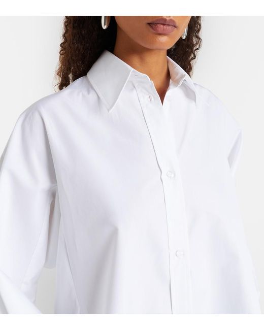 Sportmax White Ovest Oversized Cotton Poplin Shirt