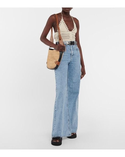 Isabel Marant White Frinley Cotton Crochet Crop Top