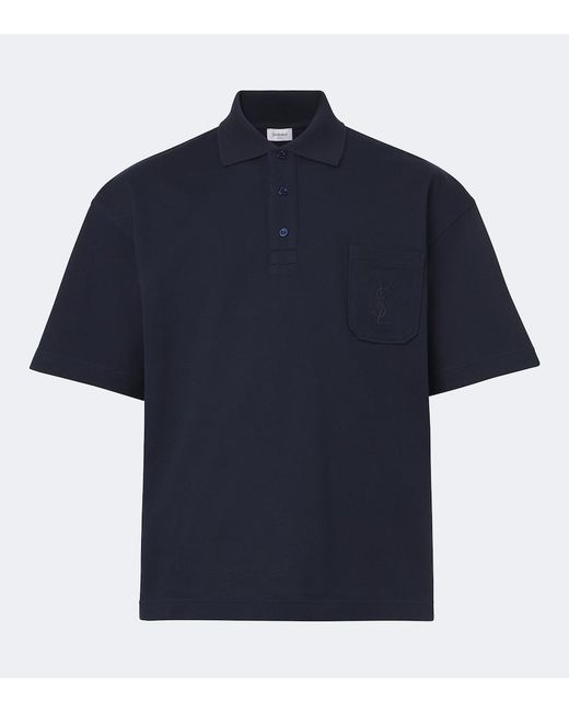 Polo Cassandre De Algodon Saint Laurent de hombre de color Blue