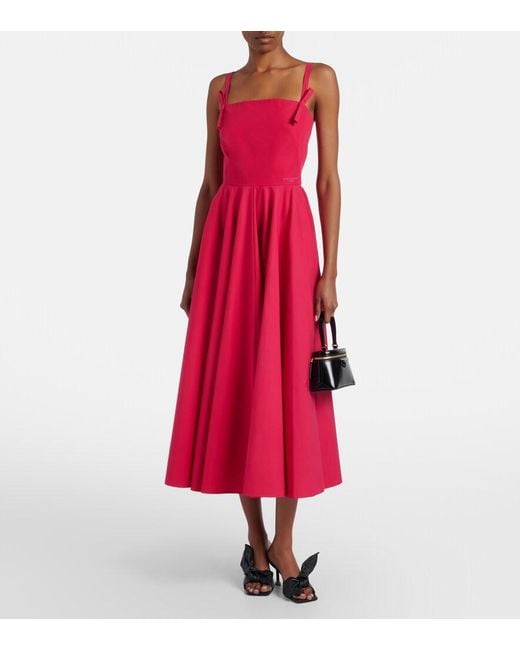 Givenchy Red Cotton Midi Dress