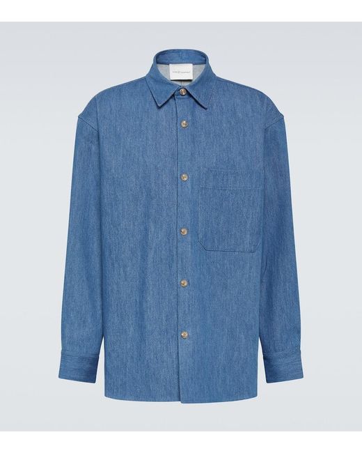 King & Tuckfield Blue Oversized Denim Shirt for men