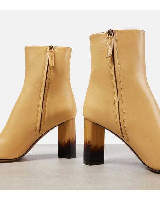 Chloé Natural Georgia Leather Ankle Boots