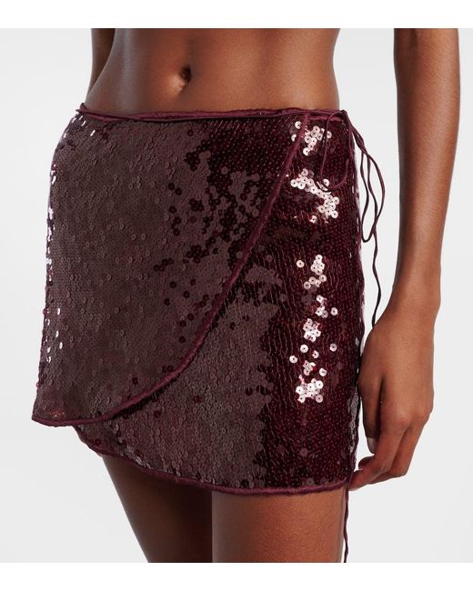 Mini-Jupe Marylin A Sequins Oseree en coloris Purple
