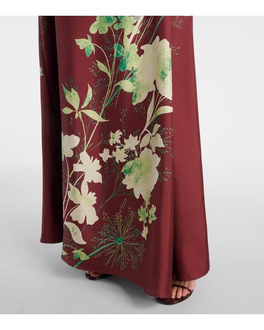 Robe Longue Roy En Soie A Fleurs LaDoubleJ en coloris Red