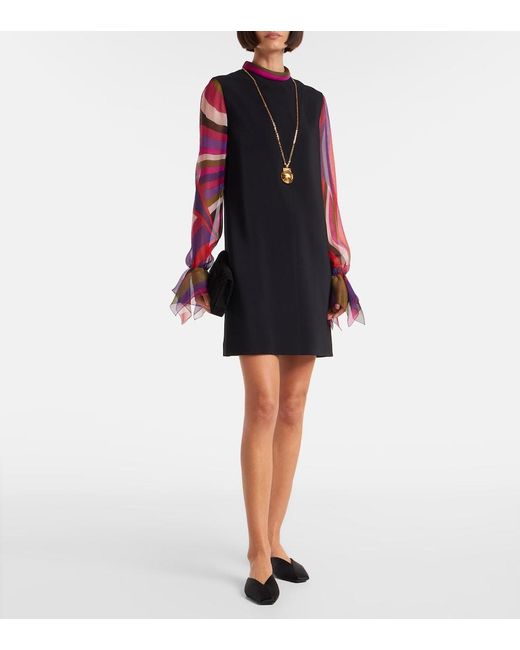 Emilio Pucci Black Iride Cady Minidress