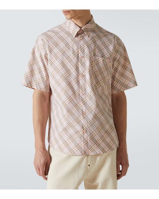 Burberry Natural Check Cotton Bowling Shirt for men