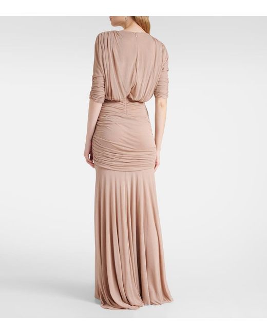 TOVE Natural Devi Semi-Sheer Maxi Dress