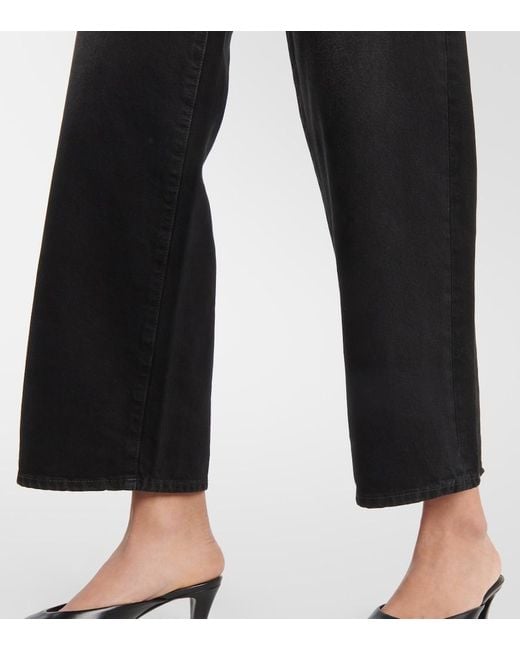 Totême Black High-Rise Wide-Leg Jeans