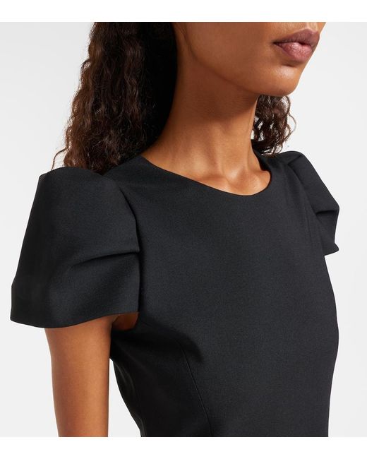 McQueen Black Mini Dress In Wool