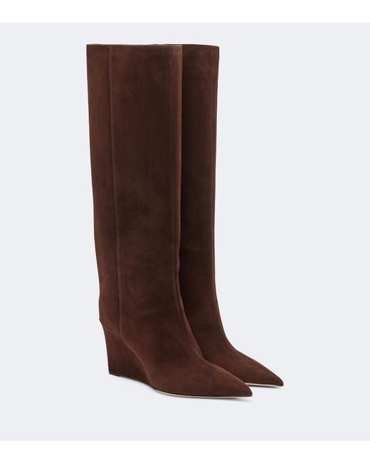 Jimmy Choo Brown Blake Suede Wedge Knee-High Boots