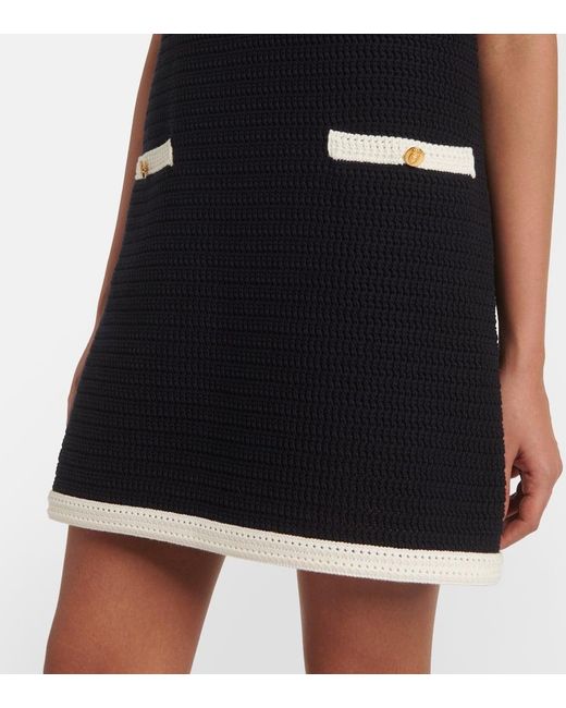Gucci Blue Knitted Cotton-Blend Minidress