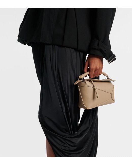 Loewe Metallic Puzzle Edge Mini Leather Top-Handle Bag