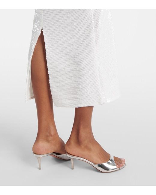 The New Arrivals Ilkyaz Ozel White Midikleid Cindy Mit Pailletten