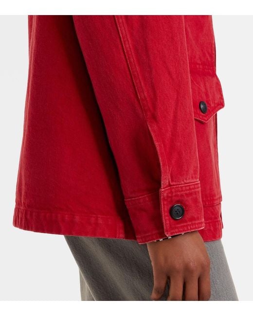 Nili Lotan Red Leroy Cotton Canvas Jacket