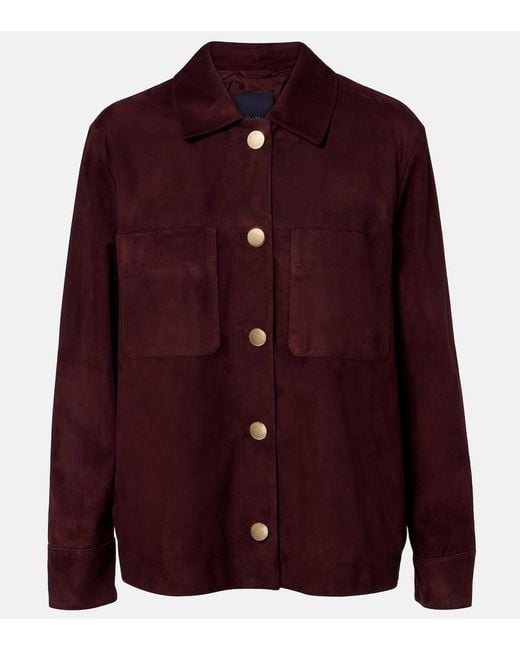 Max Mara Purple Suede Blouson Jacket
