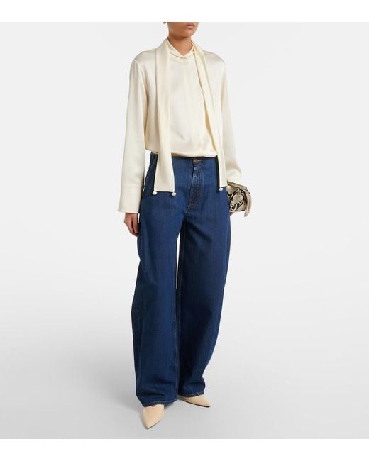 Jil Sander Blue Barrel-Leg Jeans