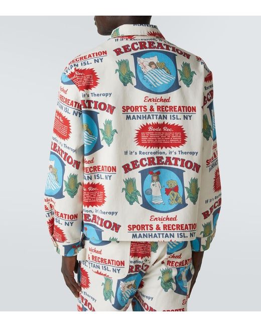 Bode White Enrichment Printed Cotton Jacket for men