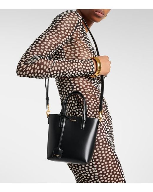 Saint Laurent Black Mini Shopper Aus Leder