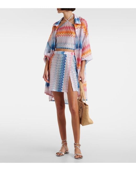 Missoni Blue Zigzag Beach Cover-Up